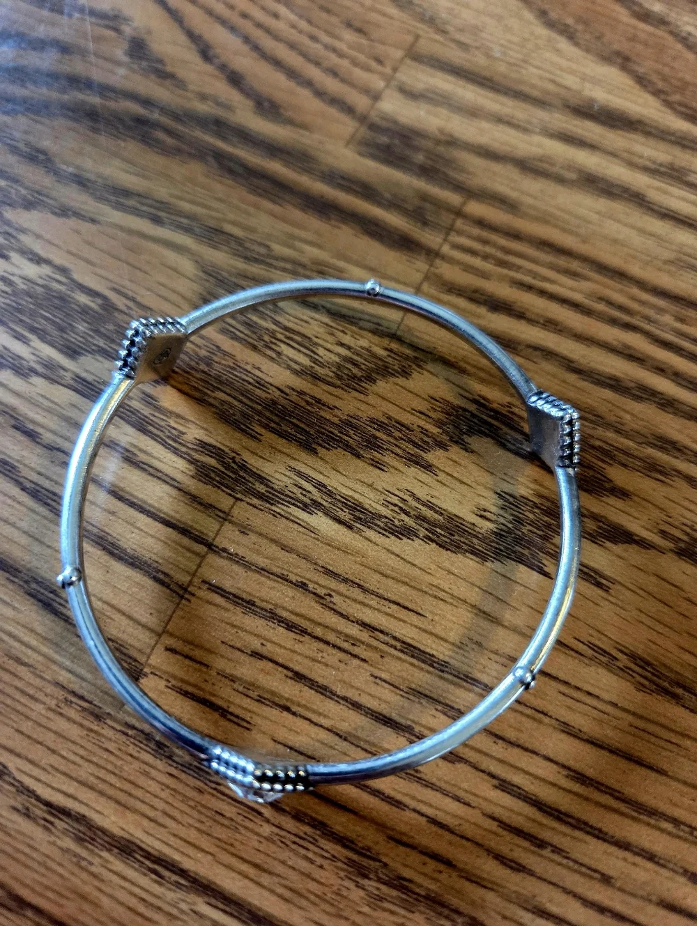 BRIGHTON "Twinkle Trio" Slim Crystal And Silver Bangle Bracelet WEDDING GUEST! - Picture 4 of 8